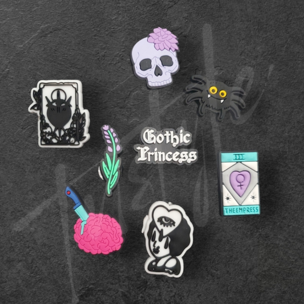 ⭐️4/$25⭐️ 8 Gothic Themed Shoes Charms